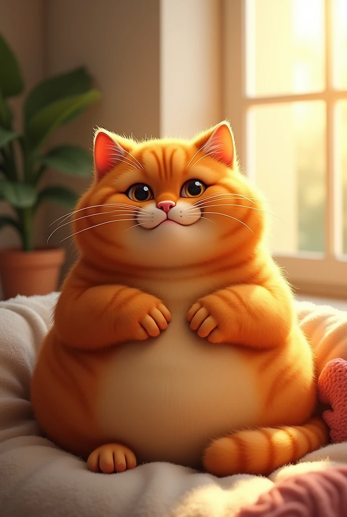 Fat orange cat