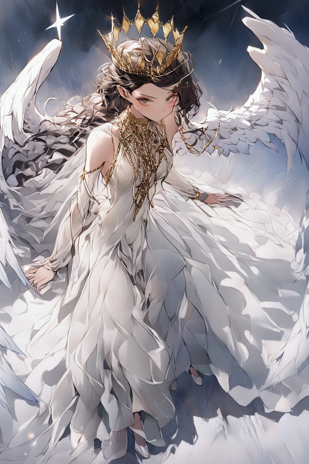 Woman with feathers on her heels of Arakis, stunning digital illustration, Exquisite digital illustration, A beautiful artwork illustration, Beautiful digital illustration, elegant digital painting, High heels. anime style at pixiv, golden feathers, Beautiful digital artwork, stunning art style, digital art of an elegant, Beautiful illustration, 8K high quality detailed art, gorgeous digital art
