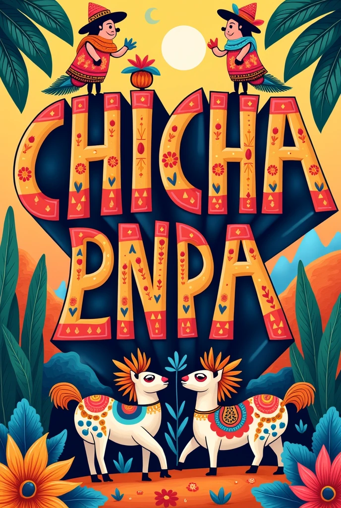 "Peruvian folk art" written in CHICHA typeface
