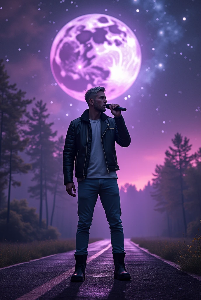 Galaxy Nebula Purple Stars Starry Nebula Sky Full Moon Epic Night Hyper Magnificent Masterpiece Ultra UnrealEngine5 Deep Road Equirectangular_360 MusicHall Beholder❤ Rockstar Sings into Microphone Global Forest Saturated Luminescence Volumetric Cinematic_Moonlight Lightning_contrast Meticulously Intricate Ultra_Ultra-High Detail_Maximum Ultra_High Quality_Ultra High Definition_Photorealistic Optimal Ultra_High Resolution CGI VFX SFX Precise Reflection Vivid Color Encoded Enhanced Octane-Rendering UHD XT3 DSLR HDR ROMM RGB PBR 3DCG FXAA Blu-ray Enhanced FKAA TXAA RTX SSAO OpenGL-Shader GLSL-Shader Post-Processing Post-Production Cel Shading Tone Mapping Analog Ultra_Sharpness Symmetrical Focus Heavy Metal Will-o'-the-Wisp Iota Pixie Kindergarten Glamour Knight Queen Cosplay (A Thirty Year Old Man) years old (Short grey hair military style), athletic (looking at camera) with a microphone in his hand singing a song black Rockstar leather jacket, white t-shirt, blue jeans, black boots) Onyx Marble Ruby Background Opal Chain Sundrop Chrome Bands Flat Pewter Lys Emerald Plasma Glyph Tourmaline Lava Magic Fire Summon Milkweed Glow Crystalline Creature of Chaos Viceroy Monarch Conjuration Butterfly Blooming Home CGSCOSITY Summoning Strange Monster Floraison Earth Reflection Chef-D's Tattoo Nude Sex Nsfw Misc Multi etc. -