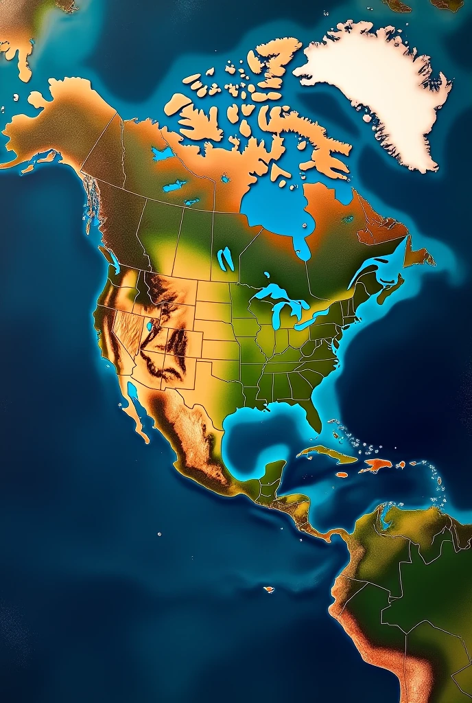 creates an image of the American continent
