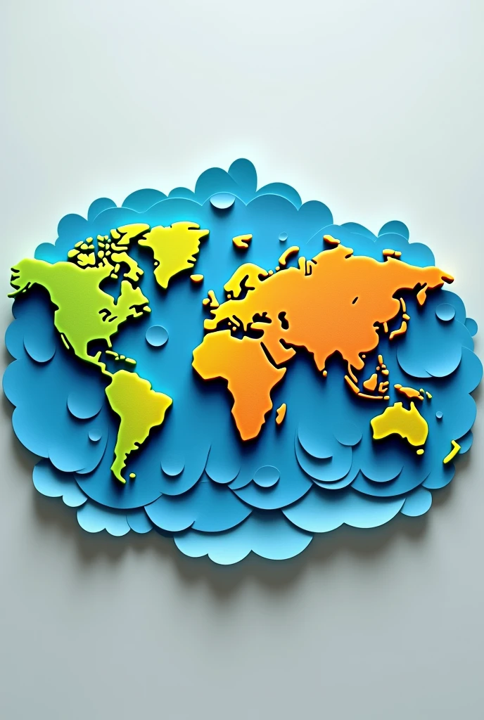Create a three-dimensional image of the American continent