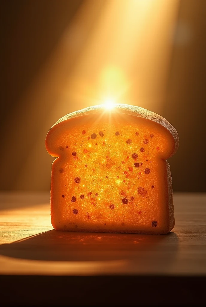 Divine slice of bread in a halo of light