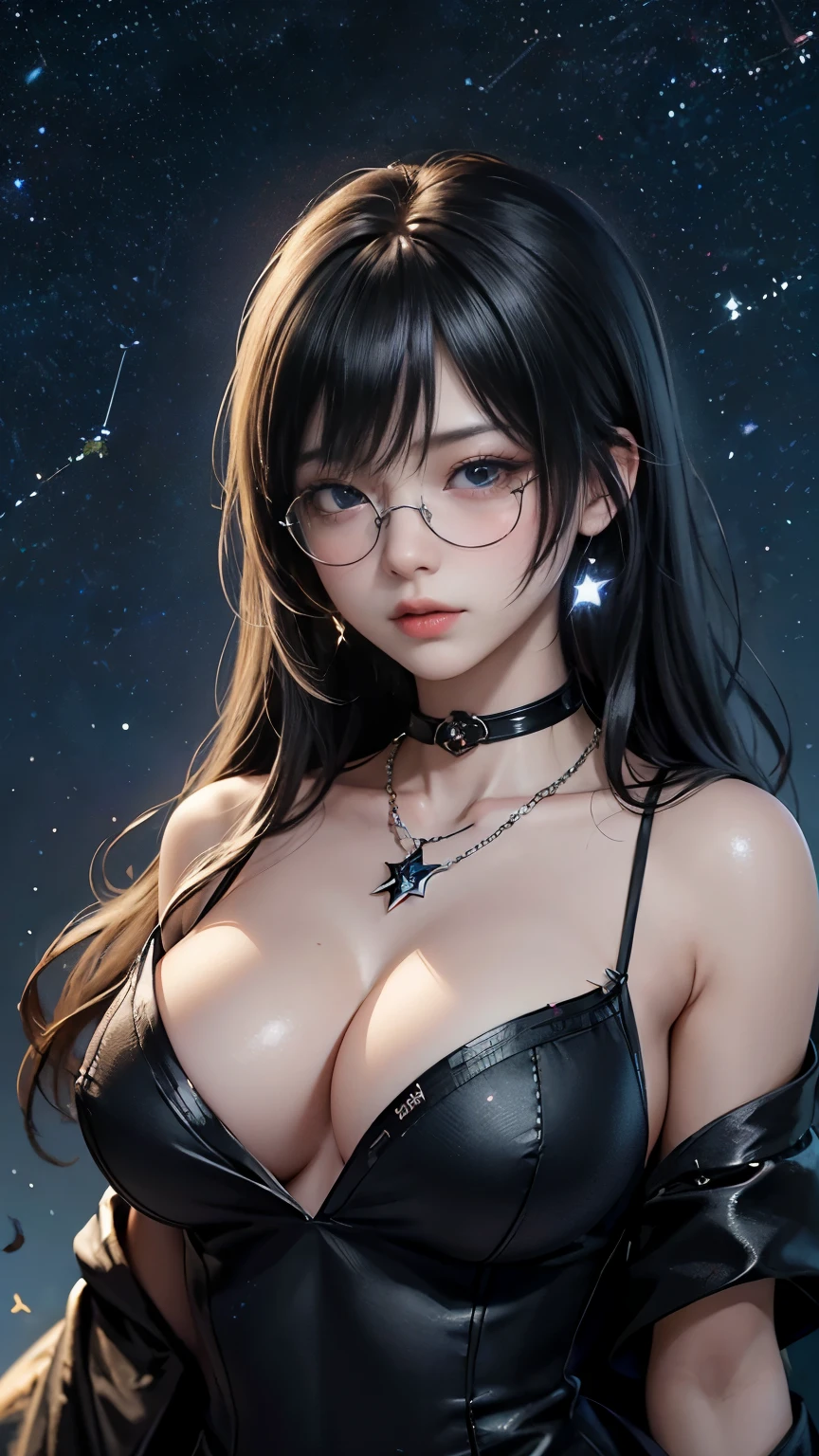 (最高qualityのディテール)、Realistic、8K Ultra HD、High resolution、(One Girl:1.2),(Glasses、Fatal Beauty,Attractive beauty) ,(A supple and powerful physique),(Sensual charm),(Mysterious charm:1.1),(、Captivating silhouette),The 超detailedな、高qualityのテクスチャ、複雑なdetailed、detailed、非常にdetailedなCG、高qualityの影、detailed 美しく繊細な顔、detailed 美しく繊細な目、Written boundary depth、Ray Tracing、20th Generation、Cute K-Pop Girls、(The Face of Ulzan in Korea)、Thin face、(Urzan-6500-v1.1:0.6)、PurerosFace_v1、Glowing Eyes、Perfect body、 Viewer Display、(最高qualityのディテール:1.2)、Realistic、8K Ultra HD、High resolution、Close-up of a woman, realistic girl rendering, 8k artistic german bokeh, Enchanting girl, Real Girls, Gurwitz, Gurwitz-style artwork, Girl Roleplay, Realistic 3D style, cgstation Popular Topics,, 8K Portrait Rendering,(truth,truth:1.4),(Sparklies girl:1.2)、Best image quality, 最高quality, Realistic, 超detailedな, Realistic, 4K 8K Ultra HD Full Color RAW Photos, Fujifilm(Medium format), Hasselblad, Carl Zeiss, Incredible dynamic range photography(utility_art:Smooth-768:1.1),High resolution, High pixel count, 明確なdetailed, Clear images, Natural color reproduction, Noise Reduction, High fidelity, quality, Software Improvements, Upscaling, Optimized Algorithms, Professional-level retouching, ,((((Glasses))))、((((big sapphire necklace))))、(最高quality,High resolution:1.2),(dark,Threatening:1.1),((dark horror theme:1.5),(Thriller:1.5)),(Dark fantasy:1.5), (((Countless stars fly away:1.5),(Absurd:1.5),(wonderful:1.5))),Woman in a dress, (Powerful numbers:1.1),(((Big Breasts))),(1.1))), Sexy Body,( Very lean body:,Sexy pose, blush, Attractive boVery curled hair, Purple Curly Hair, very big hair, prime color,Urban,非常にdetailed,masterpiece,複雑なdetailed,Faded,非常にdetailed, Eye on the details,複雑なdetailed,暗くてSpooky atmosphere, spiritual being, Unforgettably beautiful, Ghostly figures, Shadow-like shape, Spooky whispers, Ominous Aura, Goth Maiden, Very darkHer eyes, Like dazzling fur in a starless haze,Her Mogul Snaps, Mysterious Cemetery,Black hair swaying in the moonlight, She summons darkness, (beautiful: 1.7), (Black Hat: 1.6), (An intricately decorated jet-black cloak: 1.6), (Delicately decorated cloak, Despite being damaged: 1.5), Hypermaximalist, Breathtaking oil paintings, Surreal, Ultra-realistic digital illustrations that mimic the style of oil paintings, Seamlessly blending the psychedelic visionary art of Alex Grey with the physical-mechanical aesthetic of H.R. Giger. wonderful構成, (Shining Eyes:1.6)、(Glowing Eyes:1.1),(hellish landscape:1.1),(fire,sulfur),(Threatening atmosphere:1.1),(dark shadows,Threatening presence:1.1),(Unlucky Clouds,Stormy Skies:1.1),(dark,Spooky atmosphere:1.1), (Aura of misfortune,Evil energy:1.1),(dark aura,cigarette:1.1),(Extreme heat,Burning Flames:1.1),(Nightmare Visions:1.1),(Predicting the :1.1),(Whispers of misfortune,Devilish Laugh:1.1),(Cries of pain,echoing screams:1.1), (Bad luck symbol,Ancient runes:1.1),(Mysterious Relic,dark artifacts:1.1),(Infernal Ritual,Ritual sacrifice:1.1),(Devilish minions,creatures of darkness:1.1),(Desolate wilderness:1.1),(University of the Soul,Suffering Soul:1.1),(Eternal Ruin,A hopeless existence:1.1), Inspired by the background of the abandoned mecha. Art created by Craig Mullins,