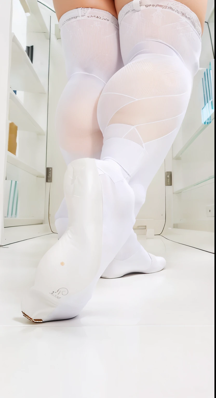 Little girl on top，Looking down，from below，White light panties，sitting on a swing，Crotch view，bottom angles，Mocking expressions，Smiling，White light bandeau，Large angle upward view