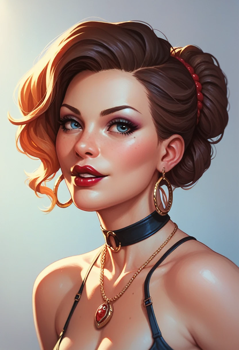 Woman black make up lipstick