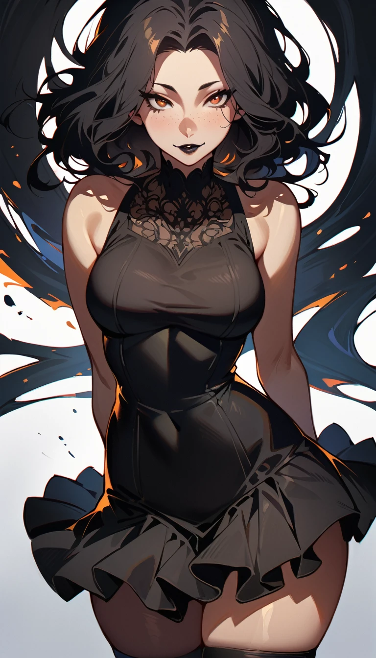 masterpiece、top-quality、full body Esbian、bangss、Black Choker、Lesbian kiss、the kiss、(Dark hair)、Plump breasts、Slimed、long legged、Nude,