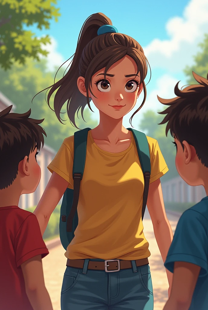 One sunny afternoon at school, me were playing with my friends when a group of boys from my class began teasing me. They were pushing their luck, making me uncomfortable. My sister, who had been nearby, immediately noticed and came rushing over.
With a firm but calm voice, she stood between me and the boys, her expression serious but composed. She told them to stop and made it clear that their behavior was unacceptable. The boys, taken aback by her confidence and resolve, quickly backed off and went away.