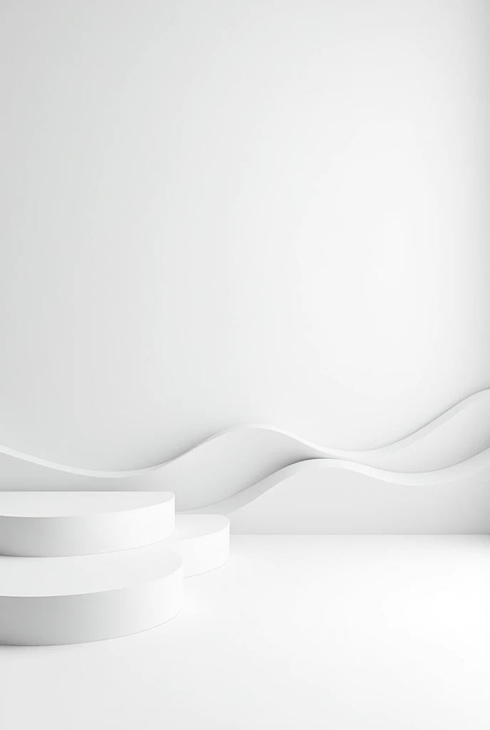 Abstract White minimal empty room background with waves on the wall 