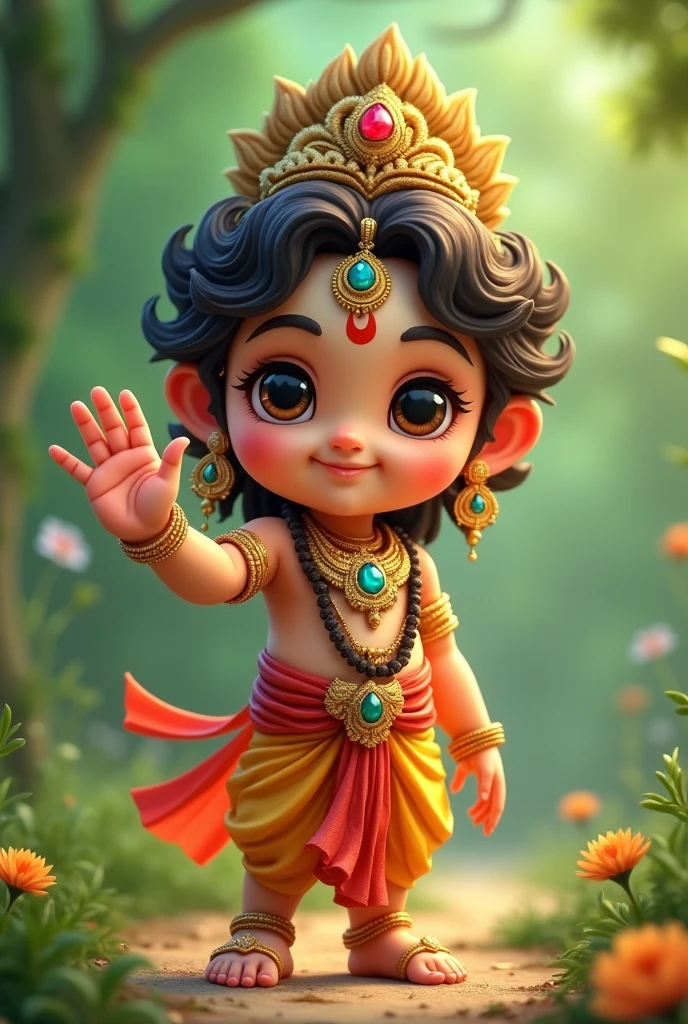 Make a cute version of mahadev and show that mahadev is giving his hand towards fornt side
Show drafts
Make a cute version of mahadev a hindu god with the giving his hand to the fornt side on green background