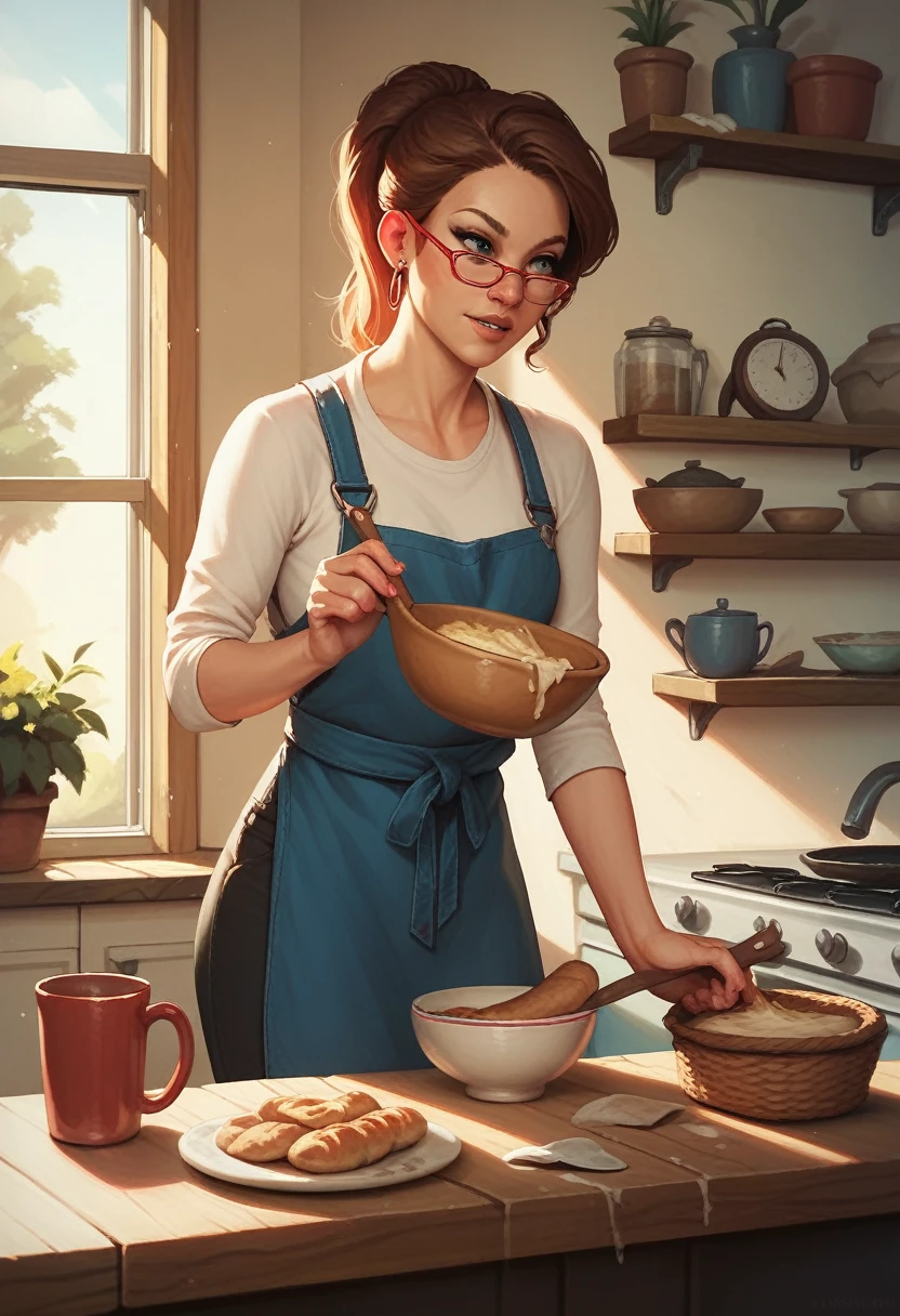 Woman  baking fun 