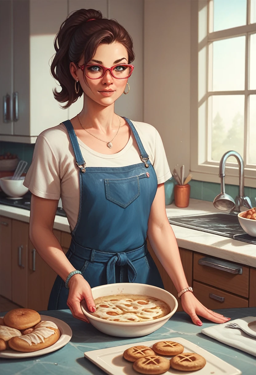 Woman  baking fun 