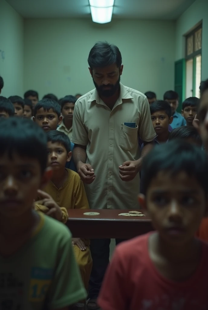 Teachers and students are scared of any type of sound and scared of it and shouting make it in Indian theme in the school make them kids make the teacher male in