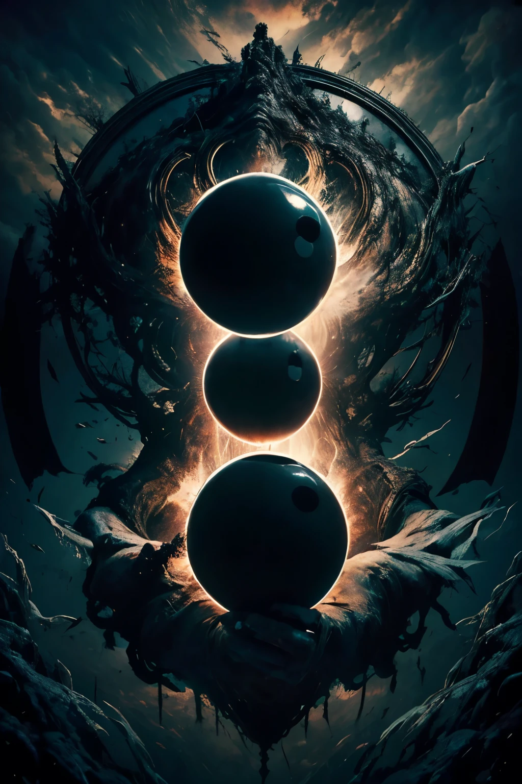 In their bestial form, they have colossal claws that allow them to have duplicate upper limbs., noseless, whitish appearance and it is as if they carry tree spirits in their bodies that hang like a cloak, his eyes are two deep, round black spheres.