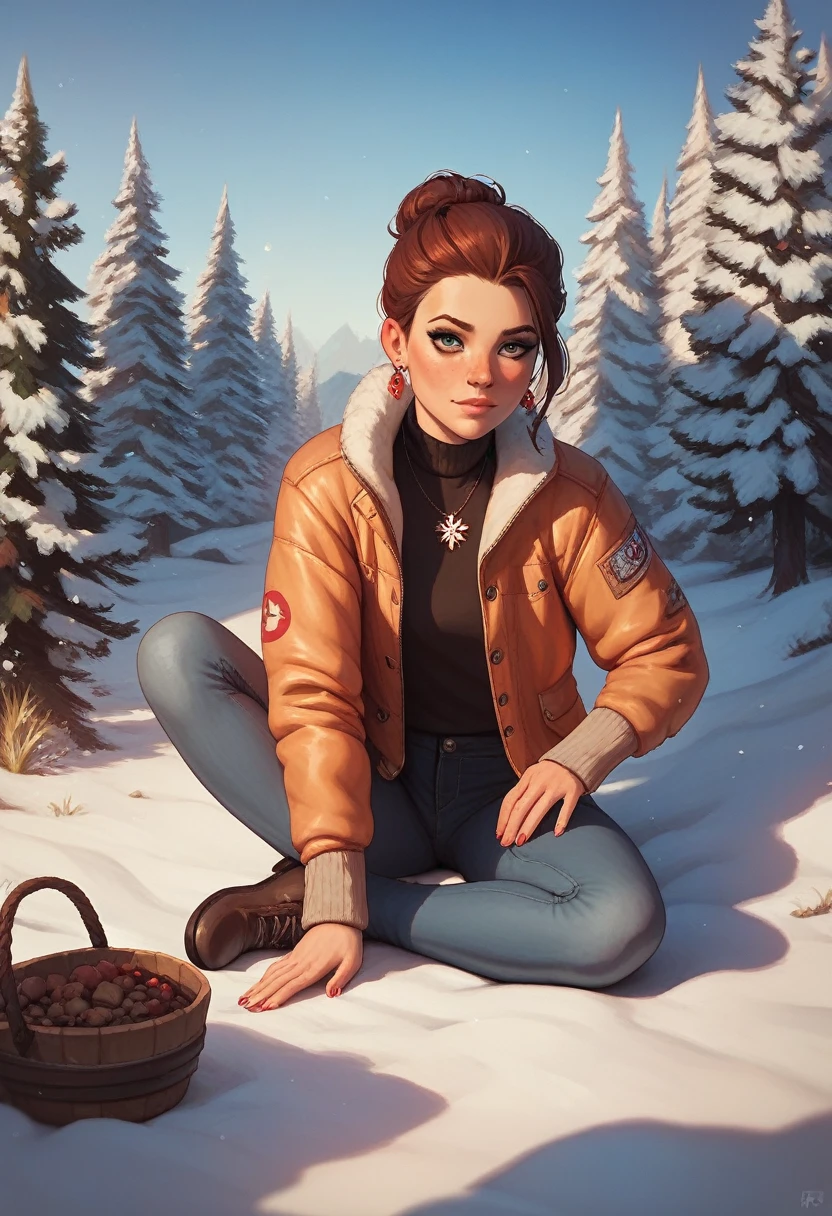 Woman fun winter games