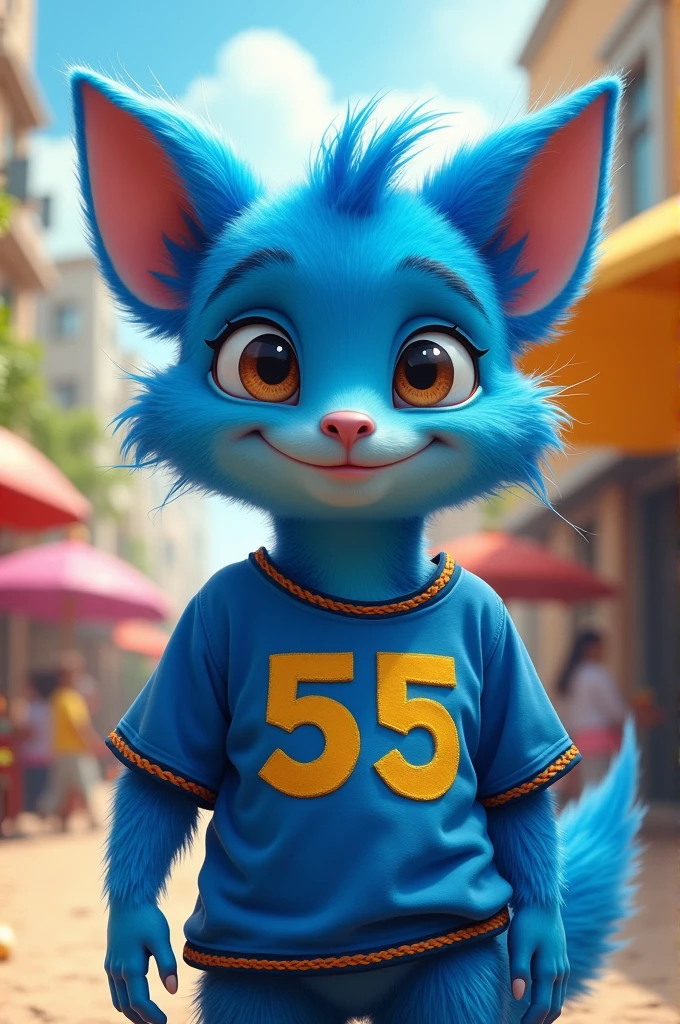 Blue saruê with shirt with number 55
