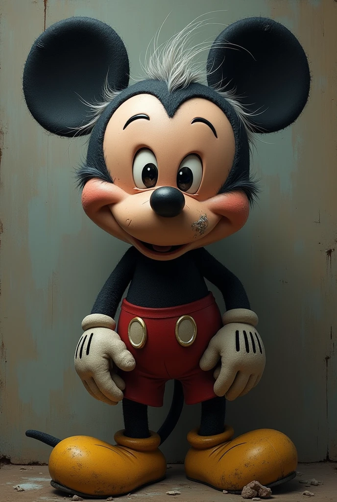 Mickey Mouse at 80 years old, old man