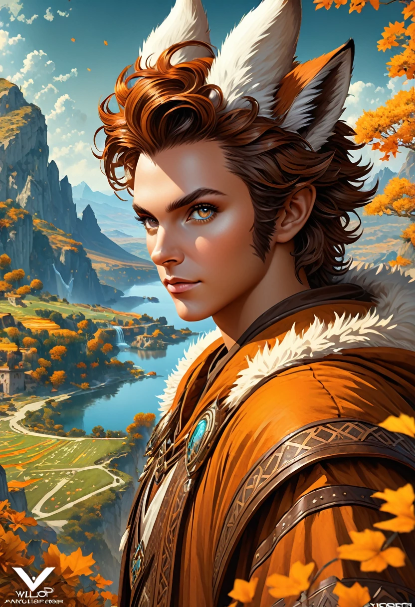 Anthropomorphic masculine fox-satyr mage. Official Art – An Award-Winning Digital Masterpiece In 4K Ultra HD, Extreme Detail And Intricate Realism. Symmetrical Face. This Concept Art Brought To Life By The Hands Of Artists Like Wlop & Artgerm In A Stunning 2D Vector Illustration. Background Is A Panoramic Vista.
