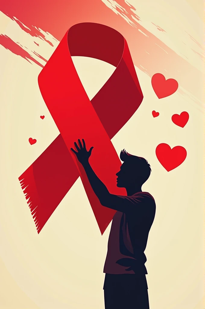 Poster about red ribbon club, with blood donation, no text 