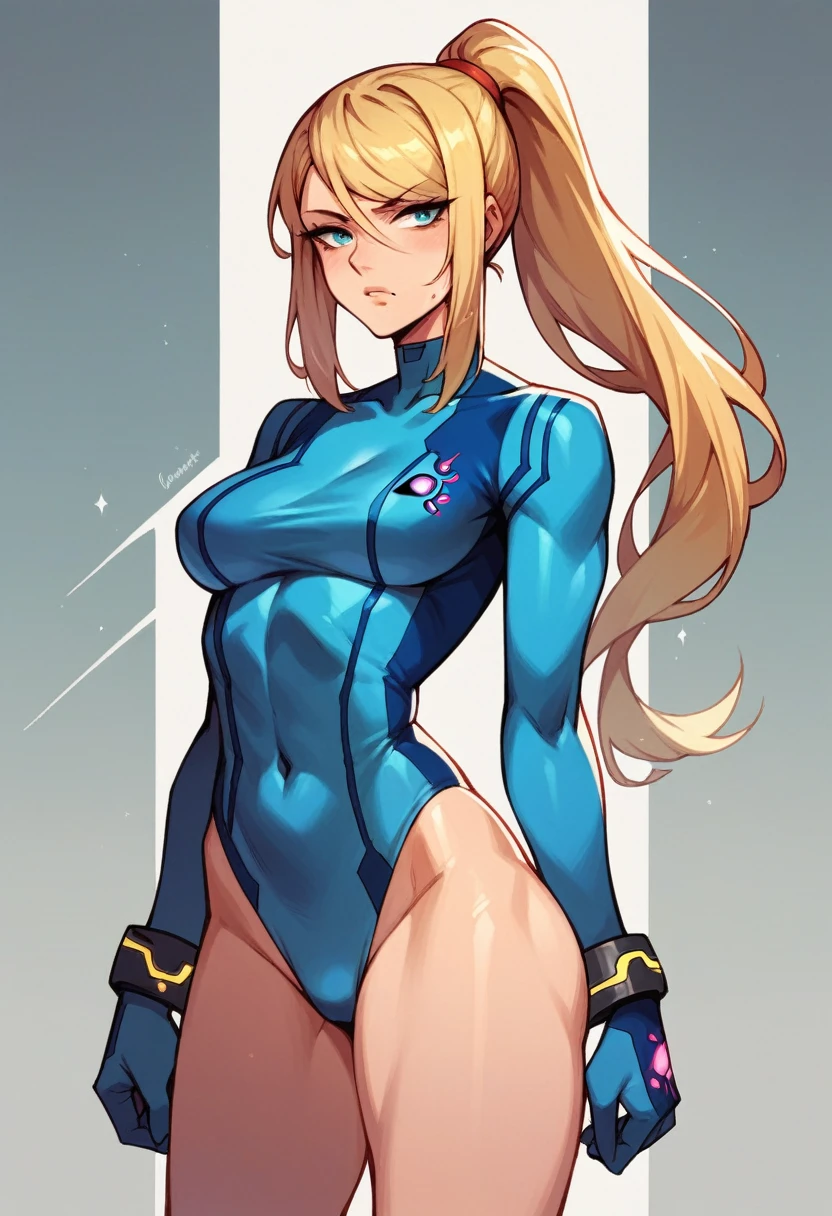 Woman  samus anran tank suit