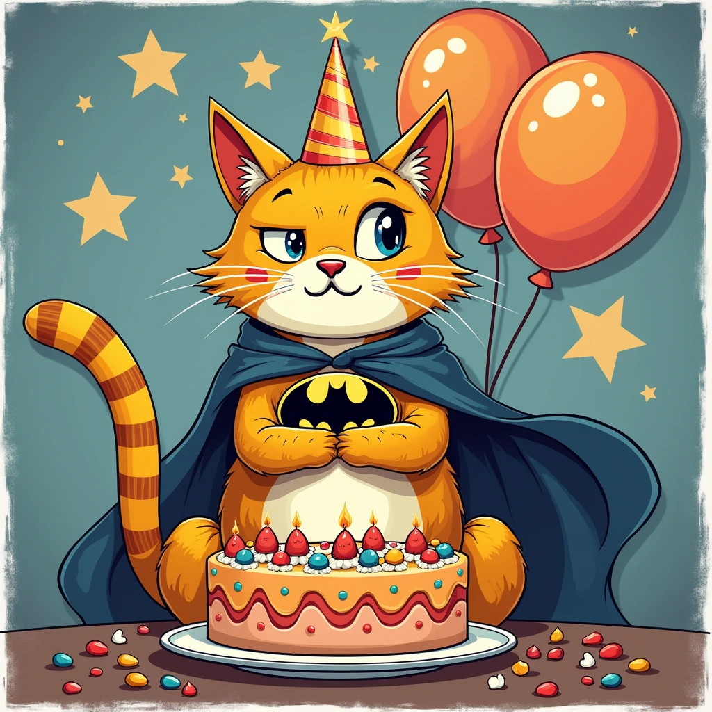 CATMAN BIRTHDAY CARTOON