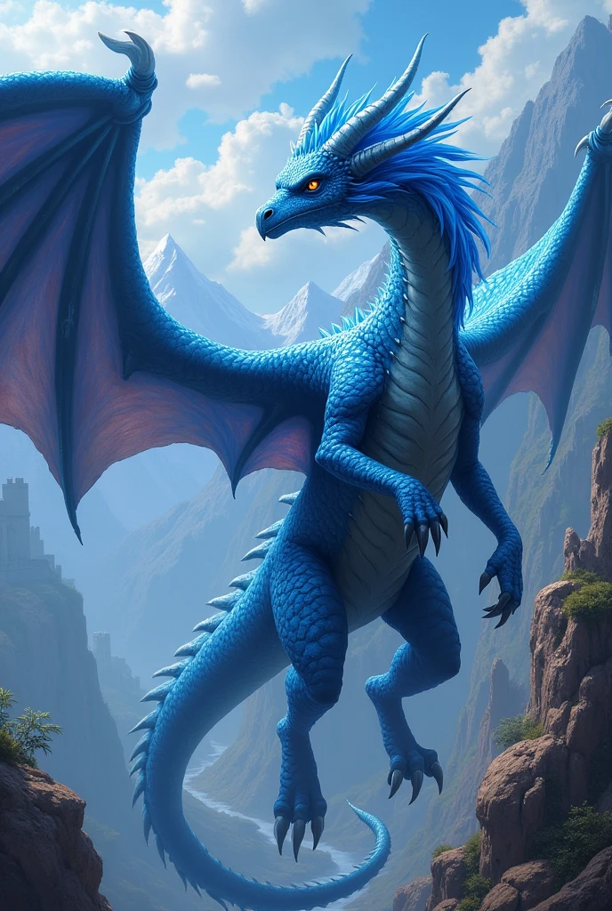 ((best qualityer)), ((work of art)), (detailded), 1 blue scale wyvern