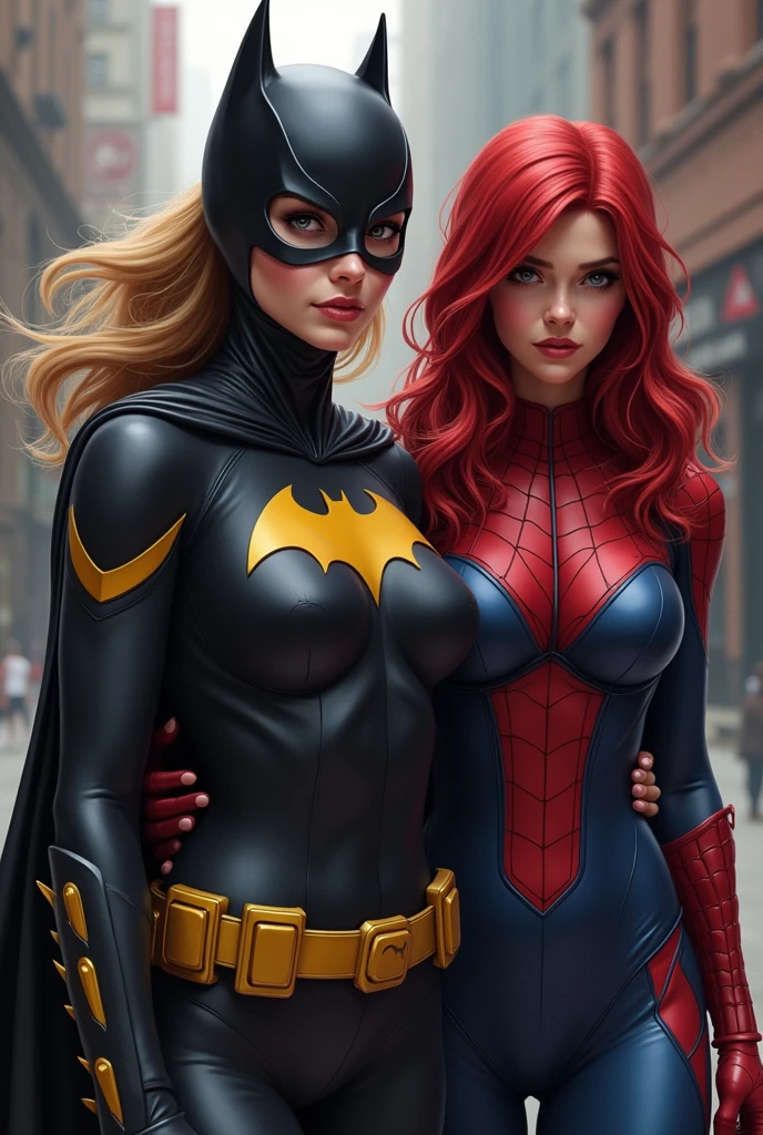 (photorealism:1.2)
Batgirl with Spider Man and Jill Valentine