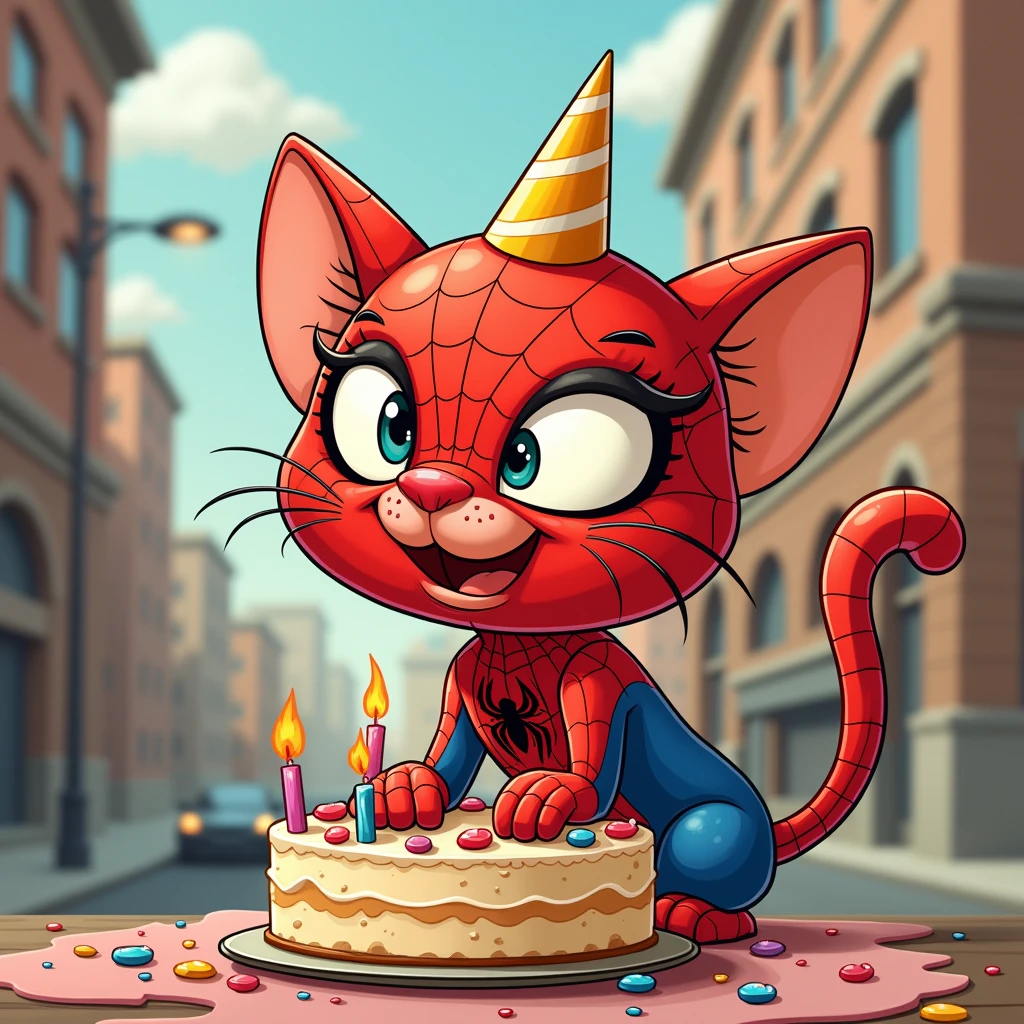 CAT SPIDERMAN BIRTHDAY BOY CARTOON