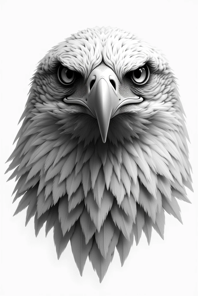 Generates the face of an eagle in realistic wild black and white drawing