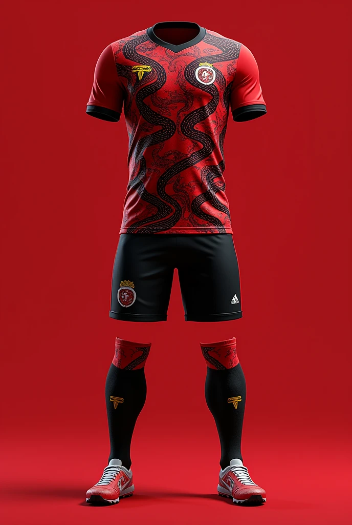 Generate me a football kit for Red Cobras