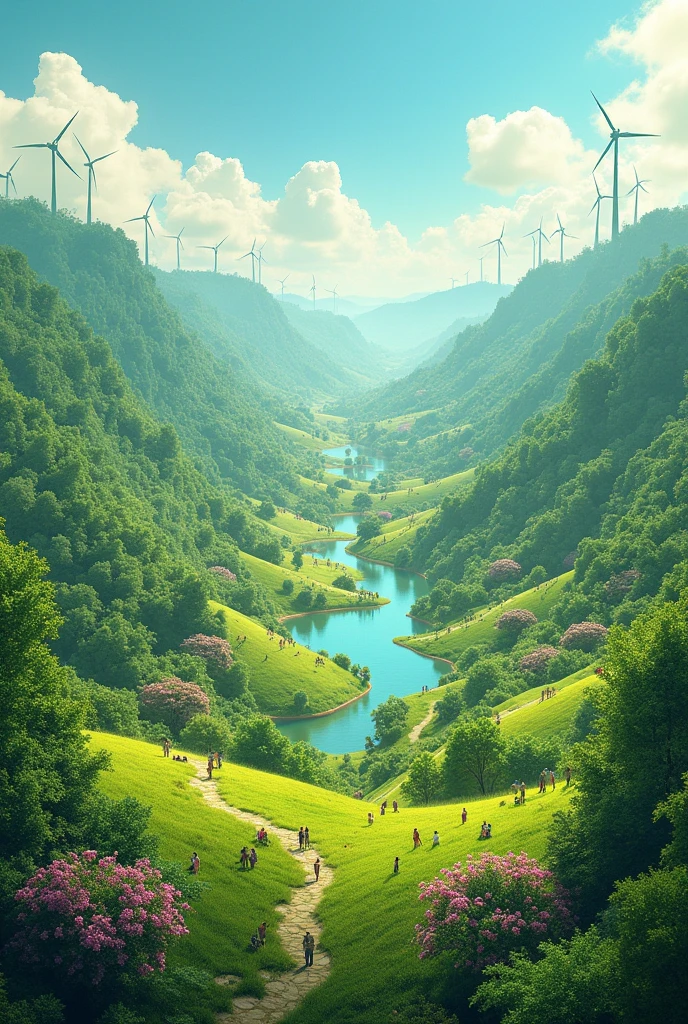 Landscape of a society without pollution 