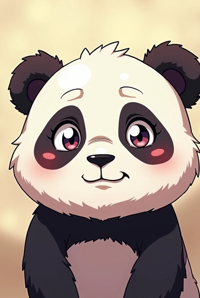 Panda anime face slanted eyes motivated