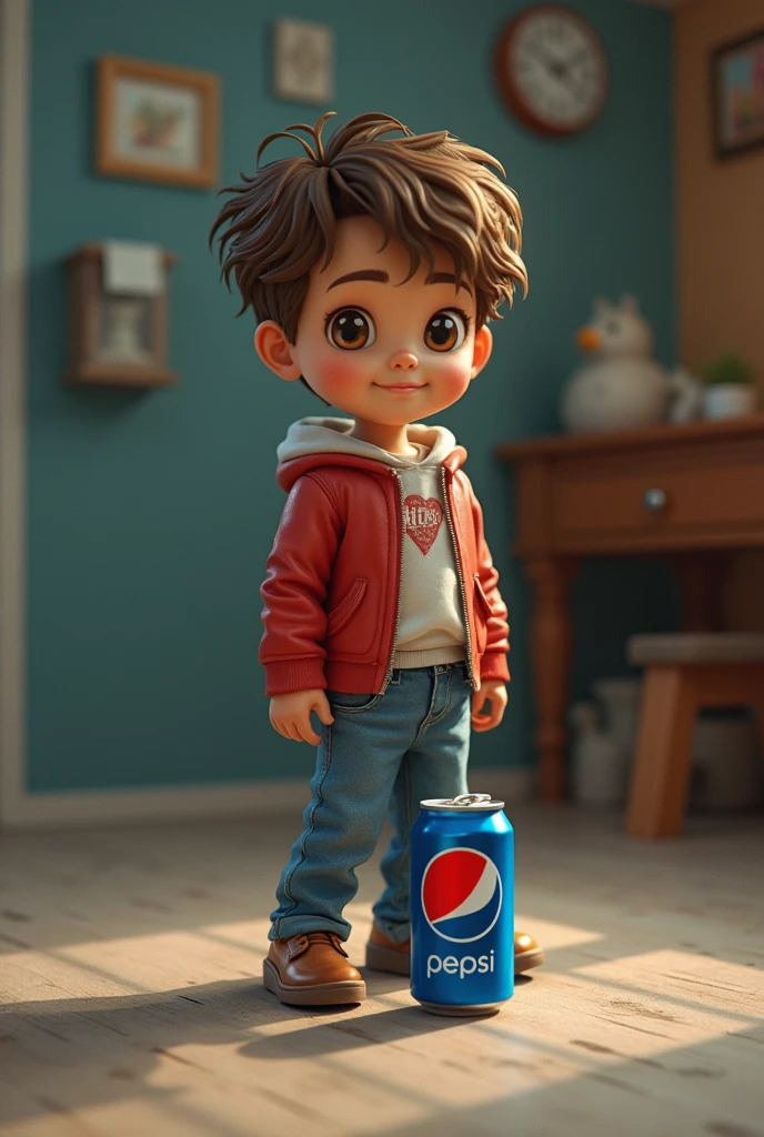 Now he creates the same boy but taking a can of Pepsi and leaving the can of Coca Cola on the floor