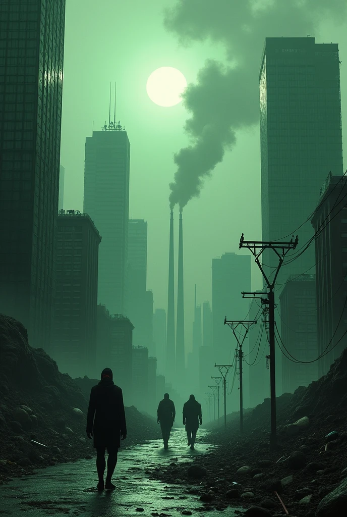 Landscape of society with pollution