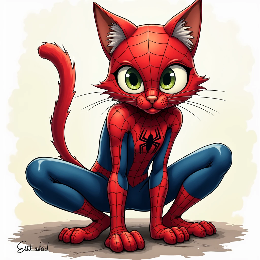 CAT SPIDERMAN STILL CARICATURE