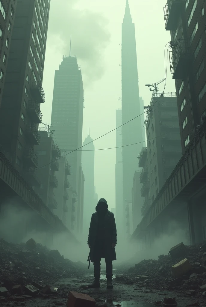 City landscape with pollution