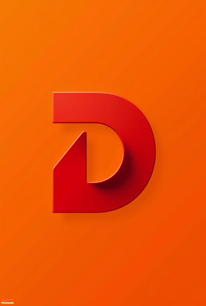 Red logo with the letter D with an orange background