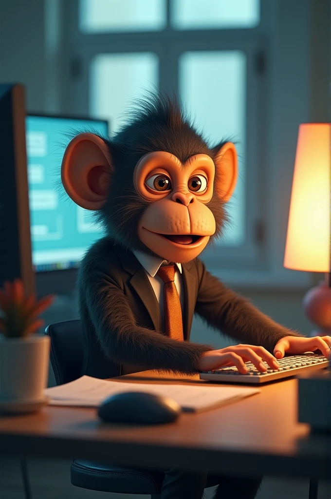 Monkey on the computer