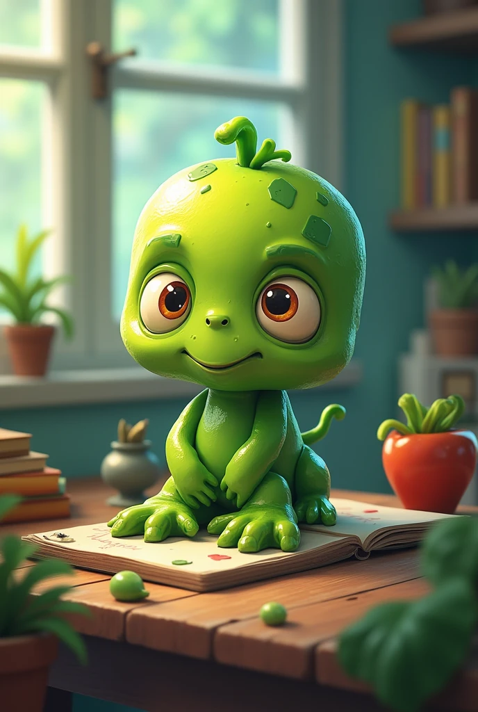 create an image of a plant vs zombies studying