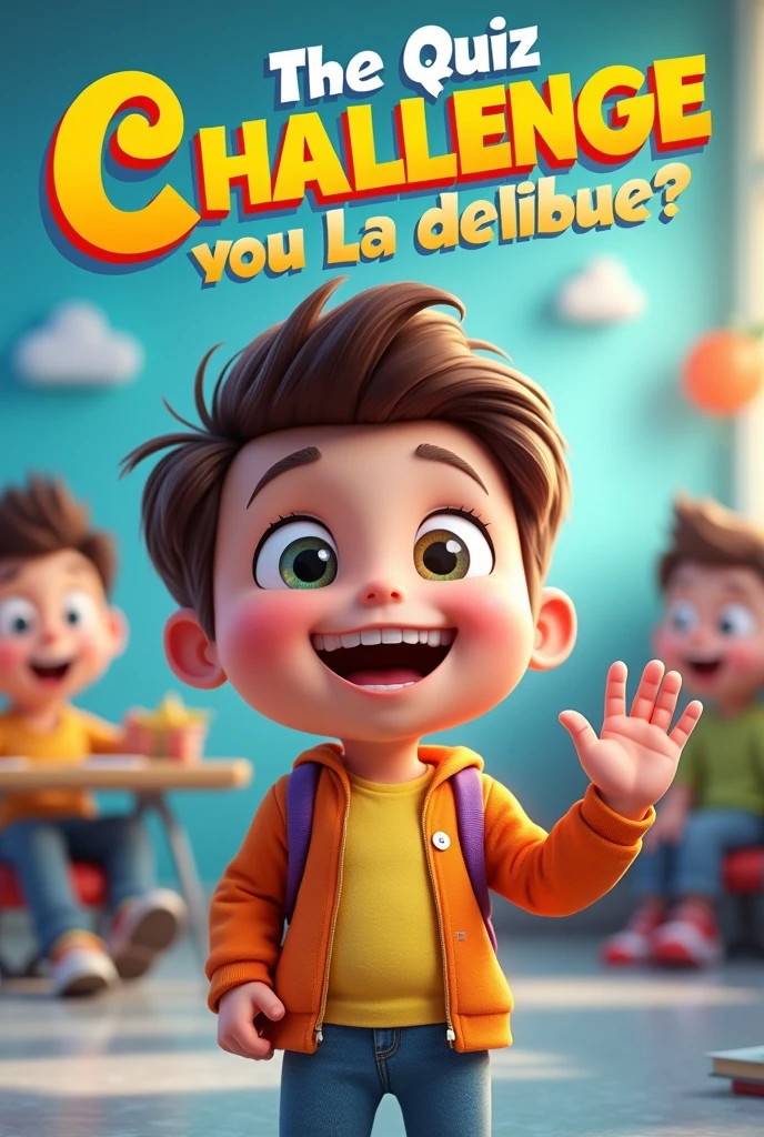 From a cover to a quiz video with the name "Quiz Challenge: You Accept?" For with the word in Portuguese