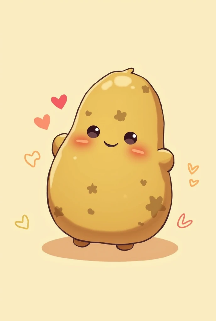 potato　Adorable　character　食品工場でpotatoをはこんでいる