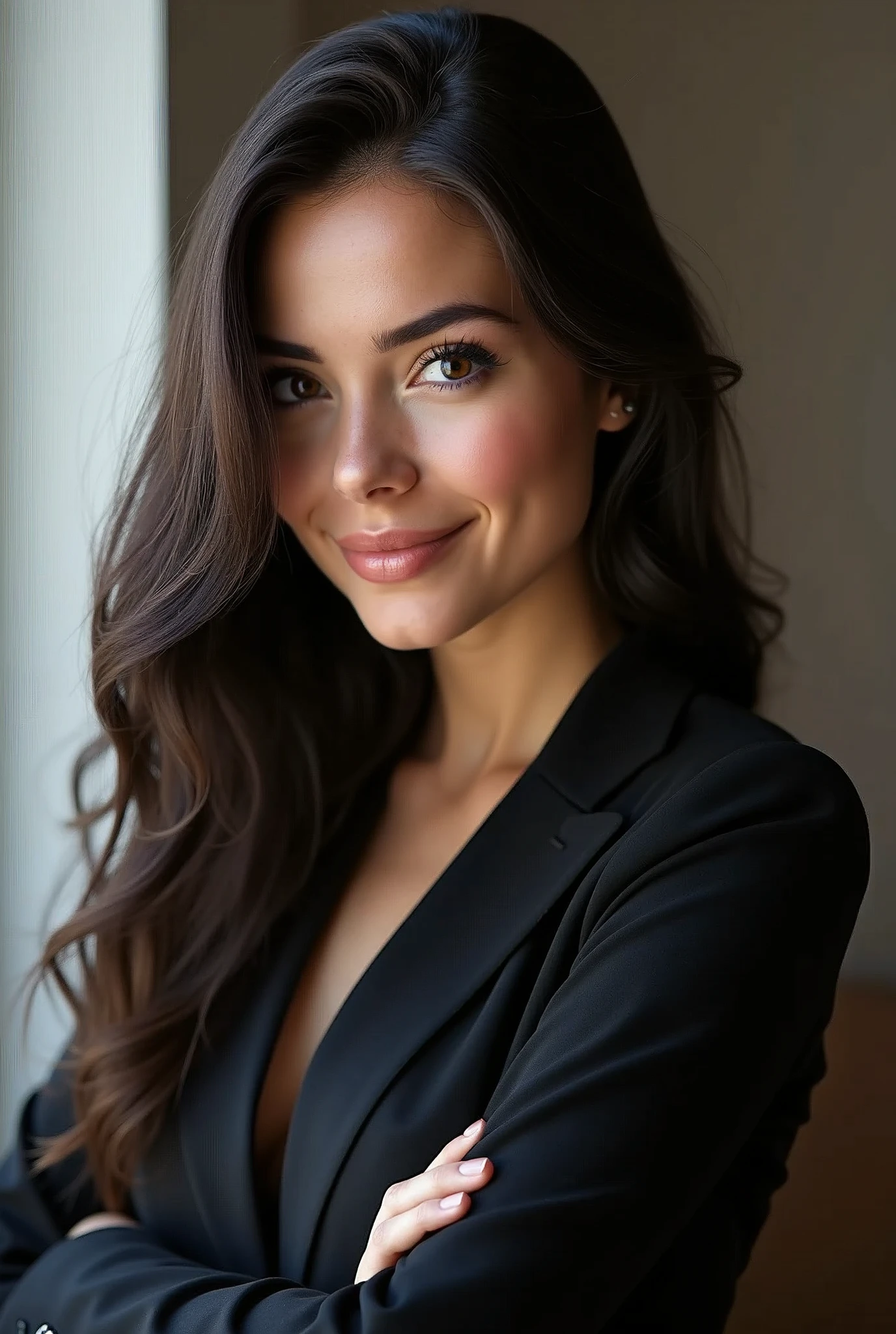 ((Best quality)), ((masterpiece)), (detailed), 1 beautiful girl about 30 years old dark hair, long I am Maria Hofmann, expert with 5 years of experience in the insurance field. During this time, I went from a beginner to a professional., who has a thorough understanding of the intricacies of insurance contracts (Contracts) and knows, how to protect clients' interests. I am here, to help you understand, how not to fall for the tricks of insurance companies and get what you need, what you are entitled to by right. On the channel I will speak directly and without embellishment., so that you always know, what you can expect and how to defend your rights (right).