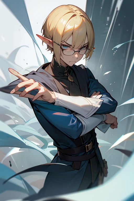 male、male性、Short Hair、Straight Bob、Blonde、Glasses、adult、adultのmale、adultの体、大柄のmale、Elf、Pride、Severe、Disgust、Irritation、Cold Blooded、A look of disappointment、Sharp Eye、intellectual、Glare、Clumsy Hands、Stocky build、Slender、sex appeal、Magic Mentor