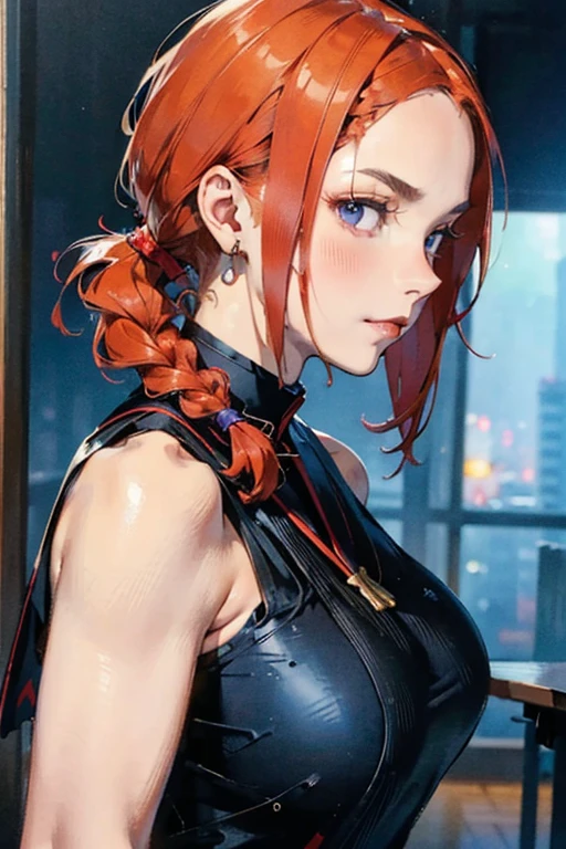 (8k, RAW photo, best quality, masterpiece:1.2), RanmaChan, RanmaRedShirt, red panty, turn back, show her butt ((masterpiece:1.4)), high quality, very_high_resolution, large_filesize, full color, heavy outline, clear outline, colorful, (beautiful detailed eyes), ((beautiful face:1.0)), ((boyish face:1.4)), 1 girl, (femaleranma), (red hair), short hair, (braided ponytail), ((bangs)), bumpy bangs, blue-gray eyes, big breasts, curvy, femaleranma, braided ponytail, (red chinese clothes), sleeveless, tangzhuang, black pants, cameltoe, standing, upper body, ((from front:1.4)), ((portrait:1.8)), ((face focus:1.4)), (angry), ((masterpiece)), high quality, very_high_resolution, large_filesize, full color, heavy outline, clear outline, colorful, (beautiful detailed eyes), (beautiful face:1.3), (boyish face:1.3), 1 girl, (femaleranma), (red hair), short hair, (braided ponytail), ((bangs)), bumpy bangs, blue-gray eyes, big breasts, curvy, black-wristbands, femaleranma, braided ponytail, chinese clothes, sleeveless, tangzhuang, black pants, cameltoe, standing, upper body, ((from side:1.4)), smile,((Masterpiece, Highest quality)), Detailed face, CharacterDesignSheet,full bodyesbian, perfectly proportions,Full of details, Multiple poses and expressions, Highly detailed, Depth, Many parts,Beautiful teenage girl,Suits,lacepantyhose,Light pink pupils,epic exquisite character art,Natural light 1girl,japanese text,Storyboard,comic,cross-section, uterus,(masterpiece, highres, high quality:1.2), cinematic lighting, detailed, colorful, NaomiSakamoto, 1girl, mature female, solo, sitting on low chair, covering breasts, looking at viewer, (blush, embarrassed:1.1), teeth, orange hair, long hair lipstick, purple eyes, jewelry, (mole under mouth:0.8), blue shirt, short sleeves, red pleated skirt, bikini bottom only, curvy, large breasts, thighs, indoors, classroom, day, sky,