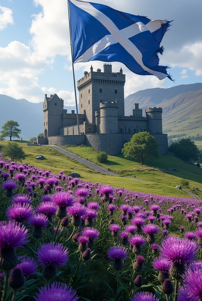 Drumtochty Castle Scottish Thistle Scottish Flag
