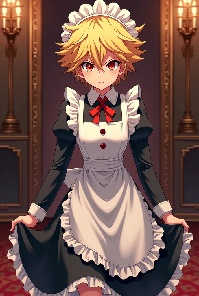 Bakugou de boku no hero com um maid