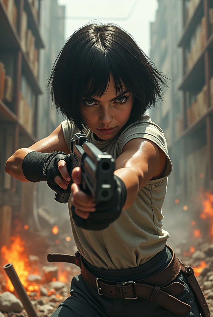 Combat girl' bob hair style