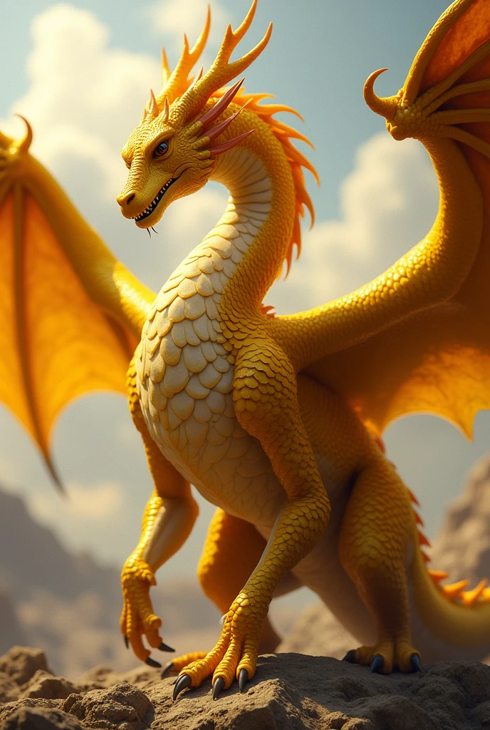 ((best qualityer)), ((work of art)), (detailded), 1 yellow scale wyvern