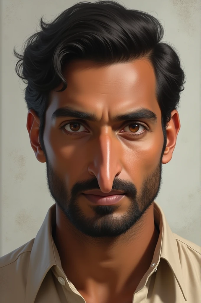 Indian man long nose oval face shape fair complexion