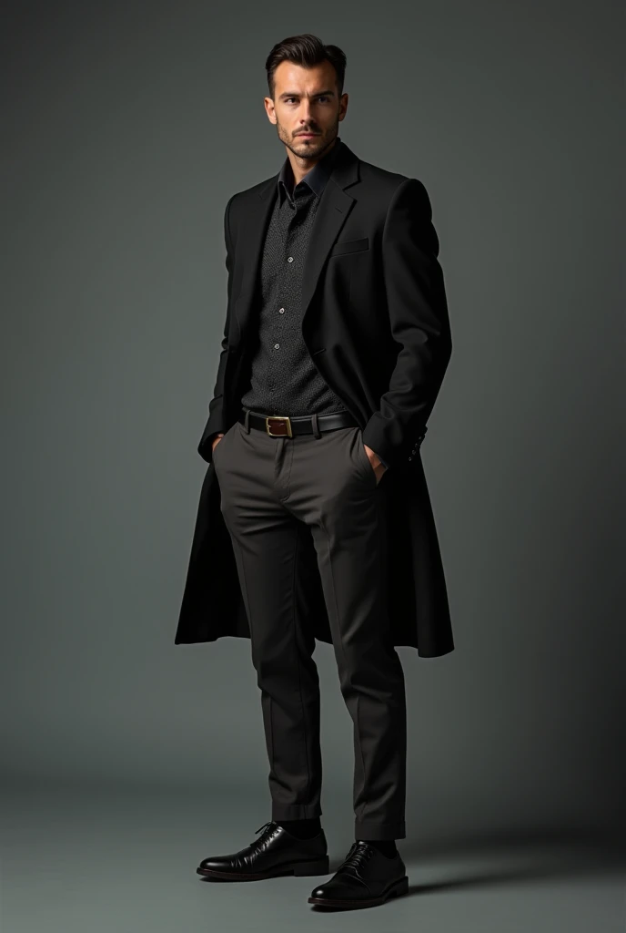 ((a handsome man, male model modern clothes, full - length portrait: 1.5)), (best qualityer, 4K, 8k, high resolution, work of art: 1.2), ultra detaild, (Realist, fotorRealista, fotorRealista : 1.37), HDR, High definition, studio lighting, ultra-fine painting, sharp focus, physically based representation, extremely detailed description, proffesional, bright coloured, bokeh, dramatic lighting, film composition